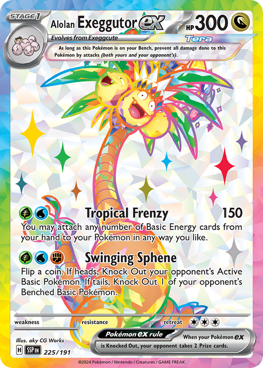 Alolan Exeggutor ex 225 SV08: Surging Sparks Ultra Rare Lightly Played