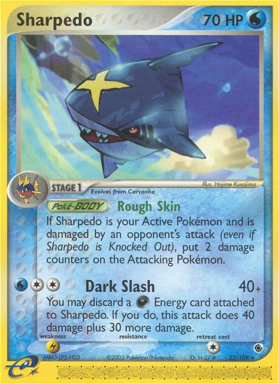 Sharpedo 22 Ruby and Sapphire Rare Lightly Played