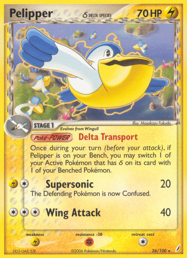 Pelipper 26 EX Crystal Guardians Rare Near Mint