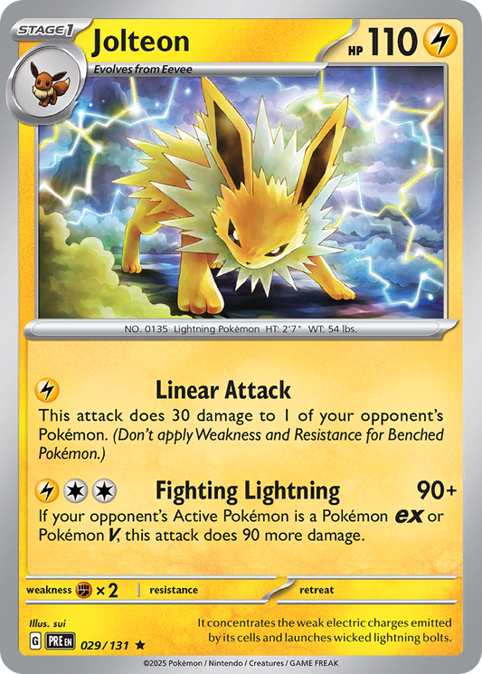 Jolteon 029 SV: Prismatic Evolutions Rare Lightly Played
