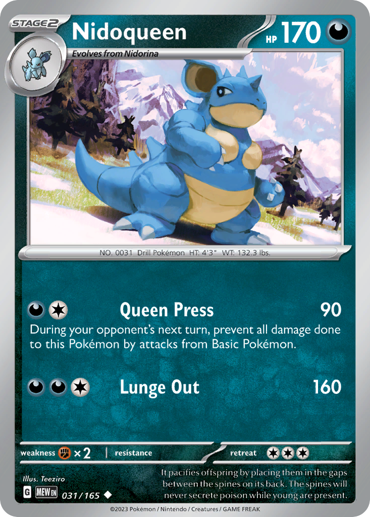 Nidoqueen 031 SV: Scarlet & Violet 151 Uncommon Lightly Played