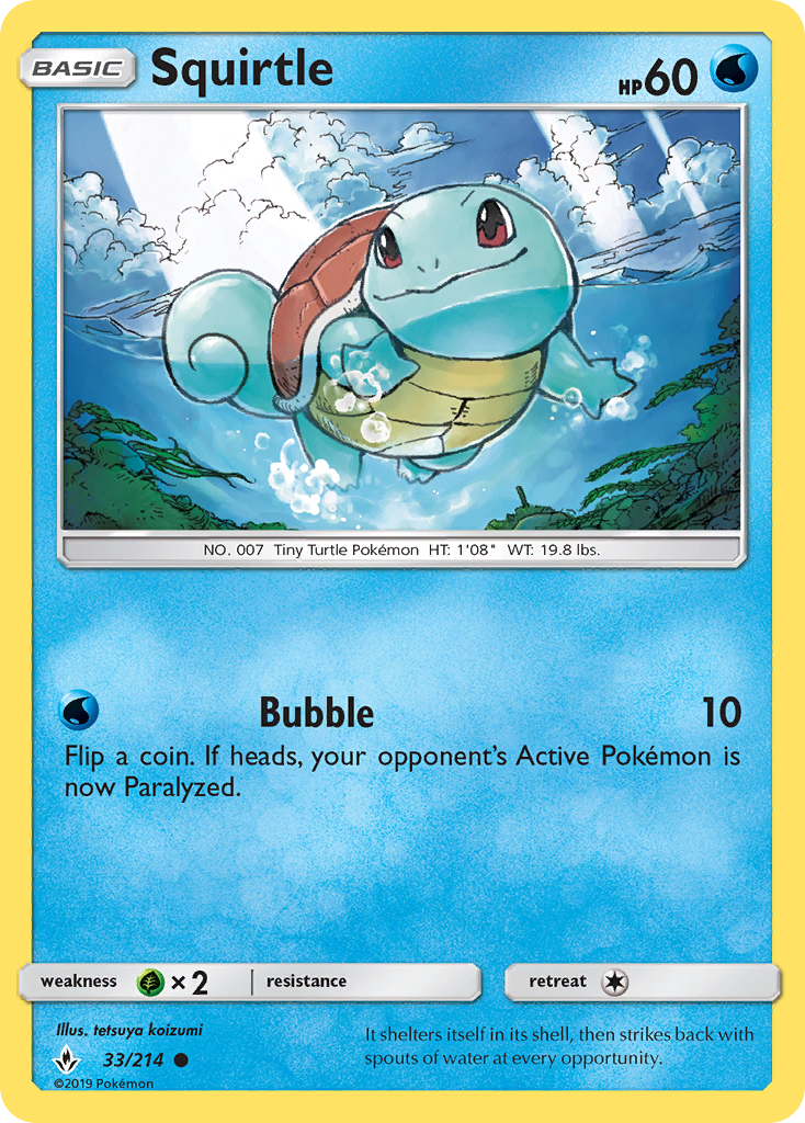 Squirtle 33 SM - Unbroken Bonds Common