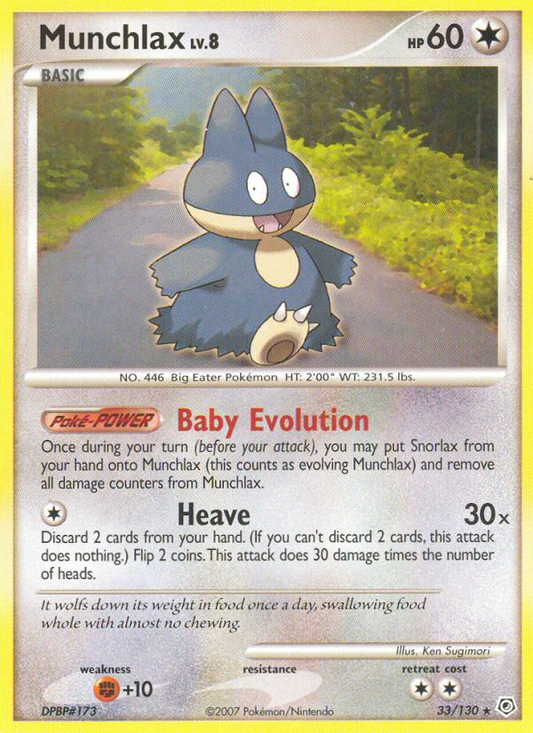 Munchlax 33 Diamond and Pearl Rare Lightly Played
