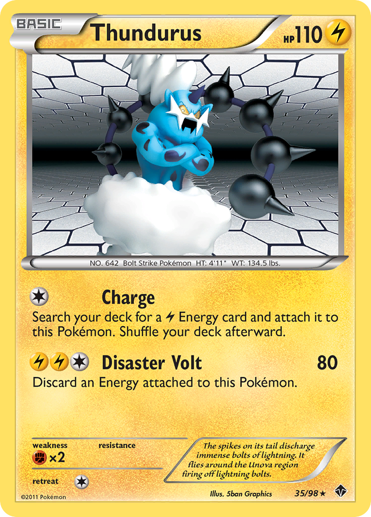 Thundurus 35 Emerging Powers Holo Rare