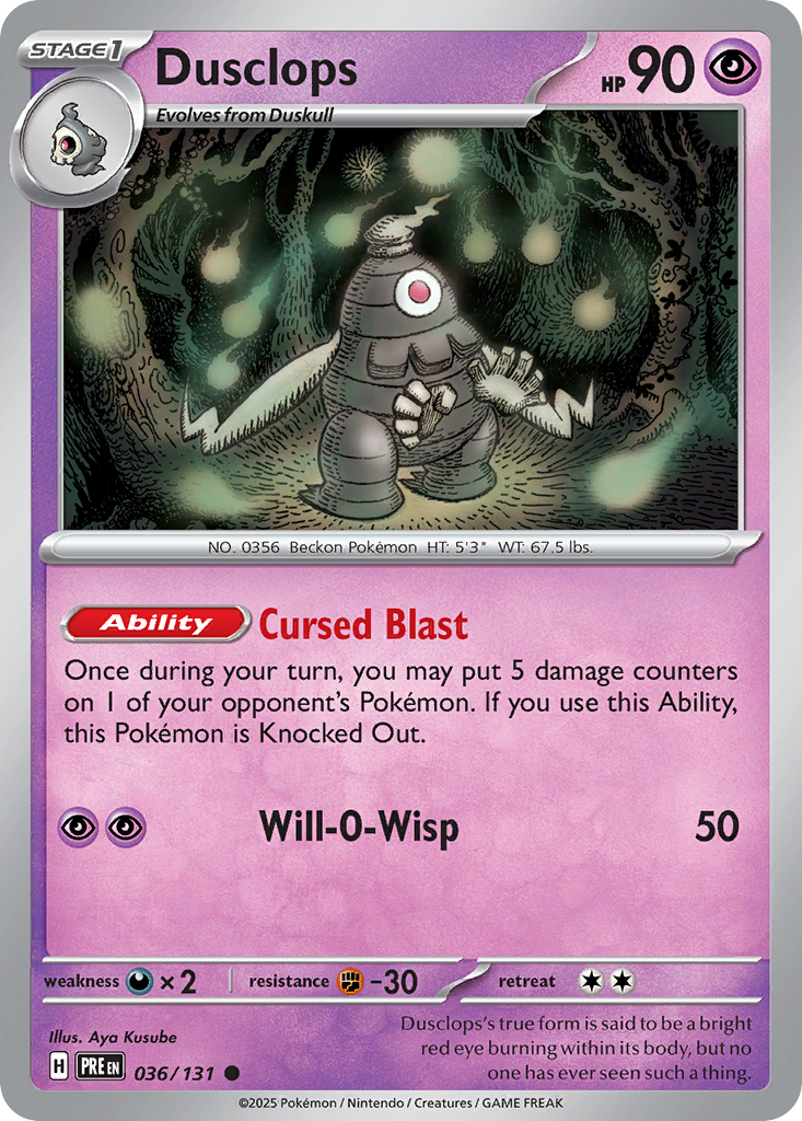 Dusclops 036 SV: Prismatic Evolutions Common Lightly Played