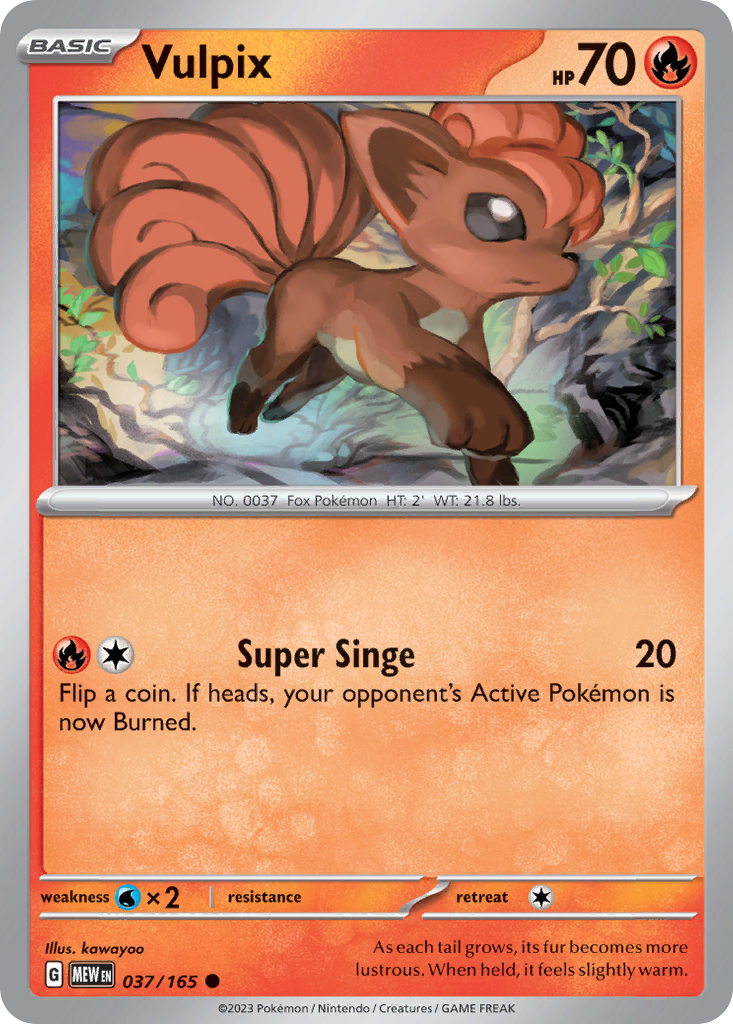 Vulpix 037 SV: Scarlet & Violet 151 Common Lightly Played
