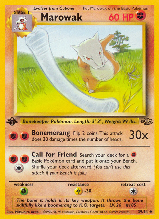 Marowak 39 Jungle Uncommon Near Mint