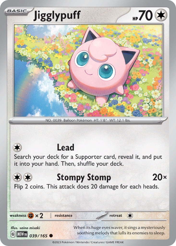 Jigglypuff 039 SV: Scarlet & Violet 151 Common Lightly Played