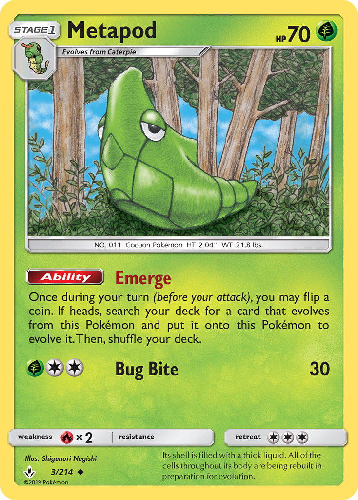 Metapod 3 SM - Unbroken Bonds Uncommon