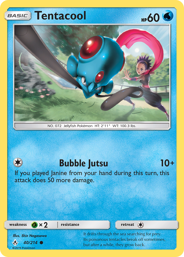 Tentacool 40 SM - Unbroken Bonds Common Lightly Played