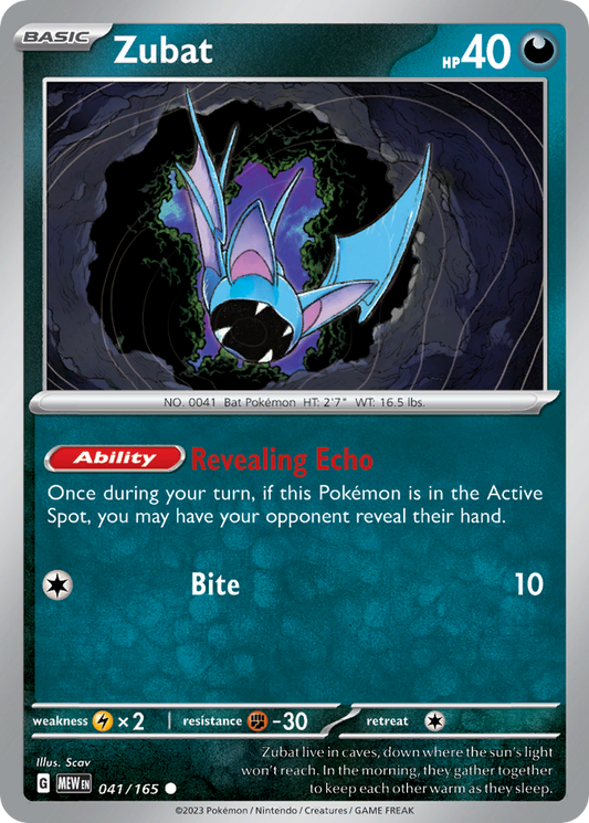 Zubat 041 SV: Scarlet & Violet 151 Common Lightly Played