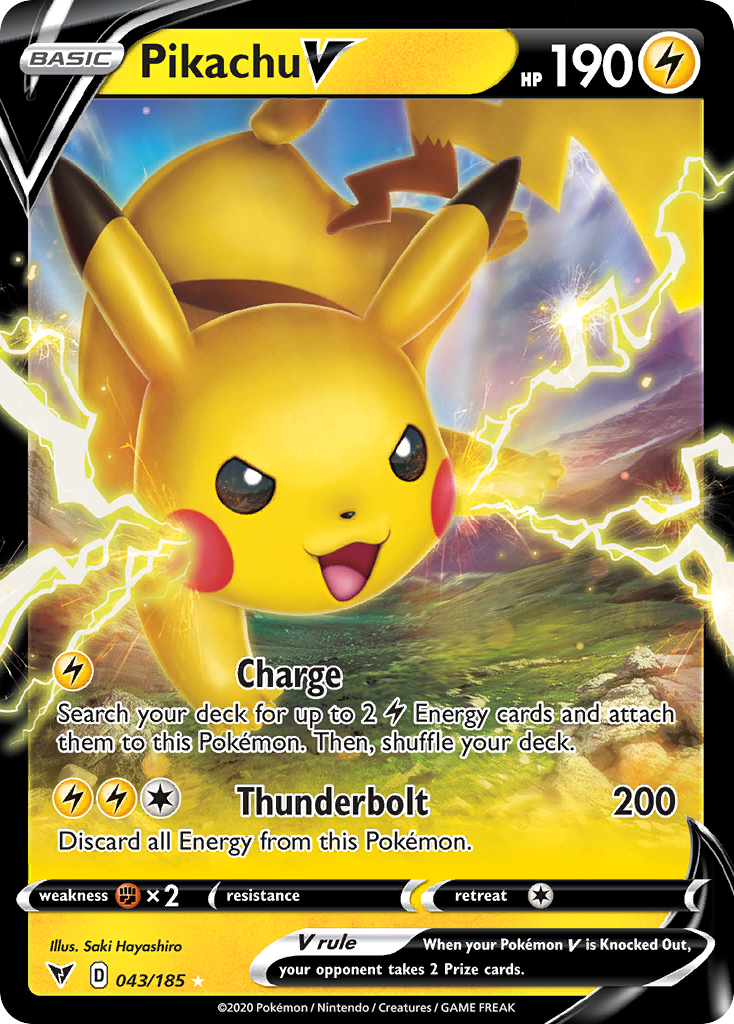 Pikachu V 043 SWSH04: Vivid Voltage Ultra Rare Lightly Played