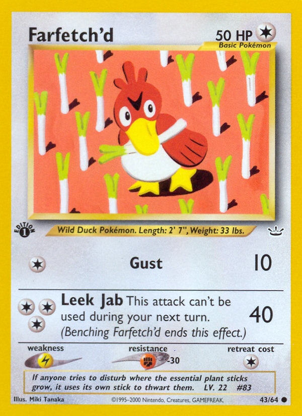 Farfetch'd 43 Neo Revelation Common Lightly Played