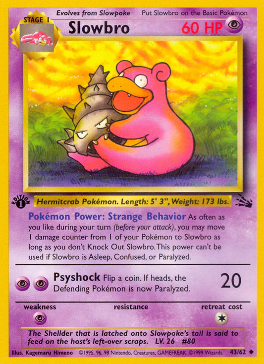 Slowbro 43 Fossil Uncommon Near Mint