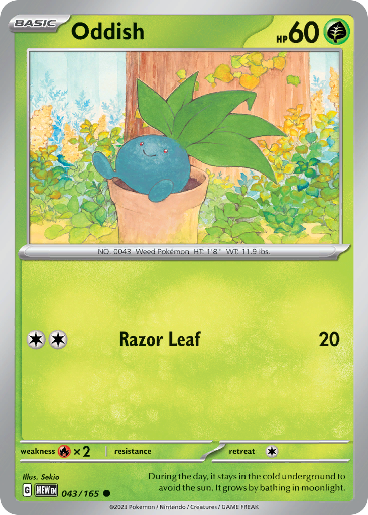 Oddish 043 SV: Scarlet & Violet 151 Common Lightly Played