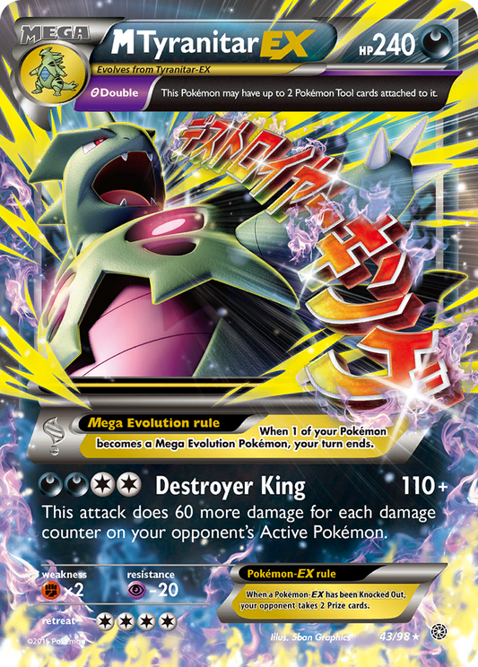M Tyranitar EX 43 XY - Ancient Origins Ultra Rare