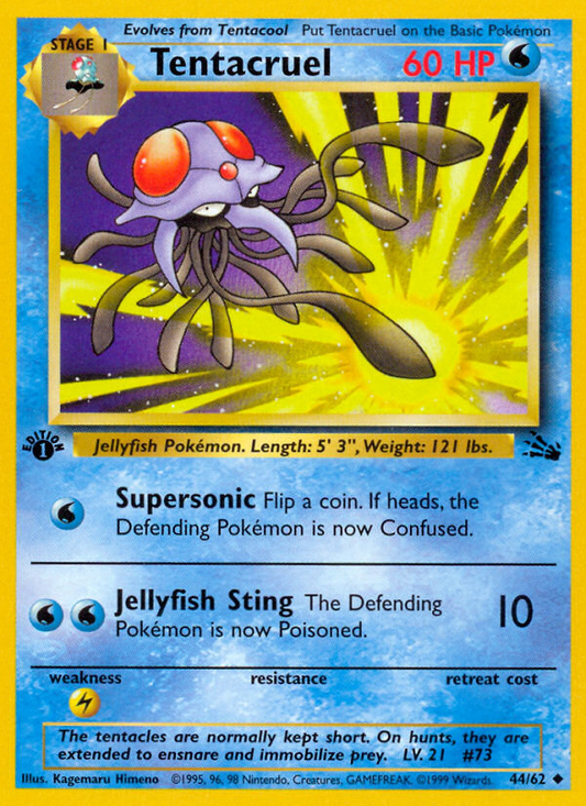Tentacruel 44 Fossil Uncommon Near Mint