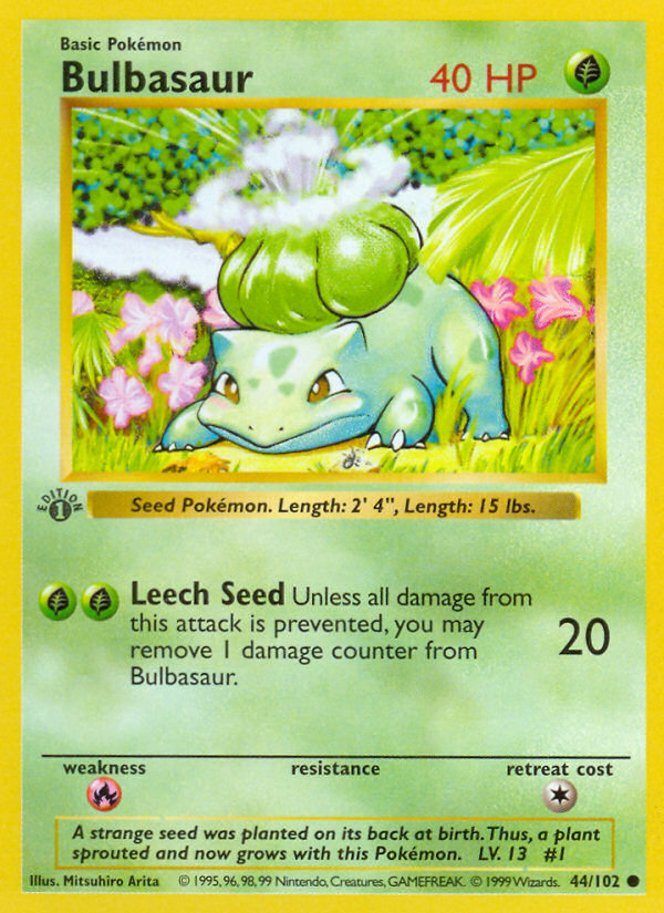 Bulbasaur 044 Base Set (Shadowless) Common