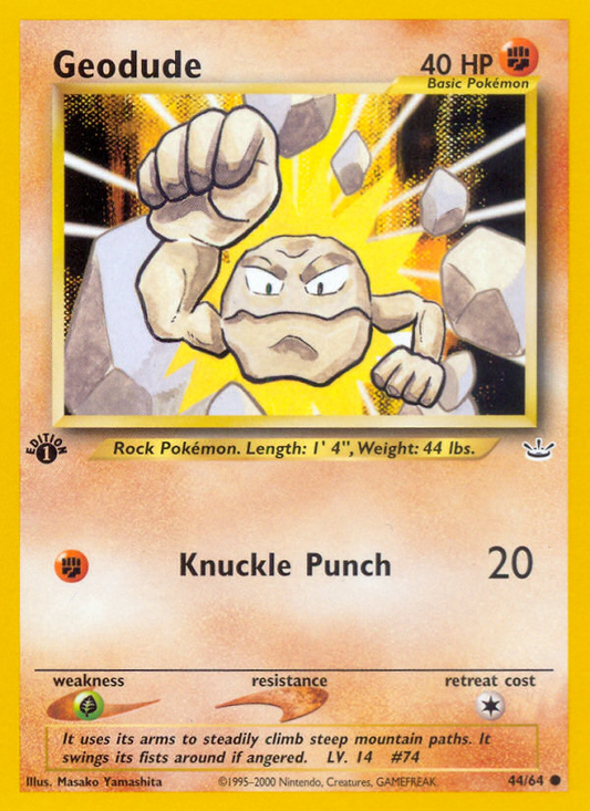 Geodude 44 Neo Revelation Common Near Mint