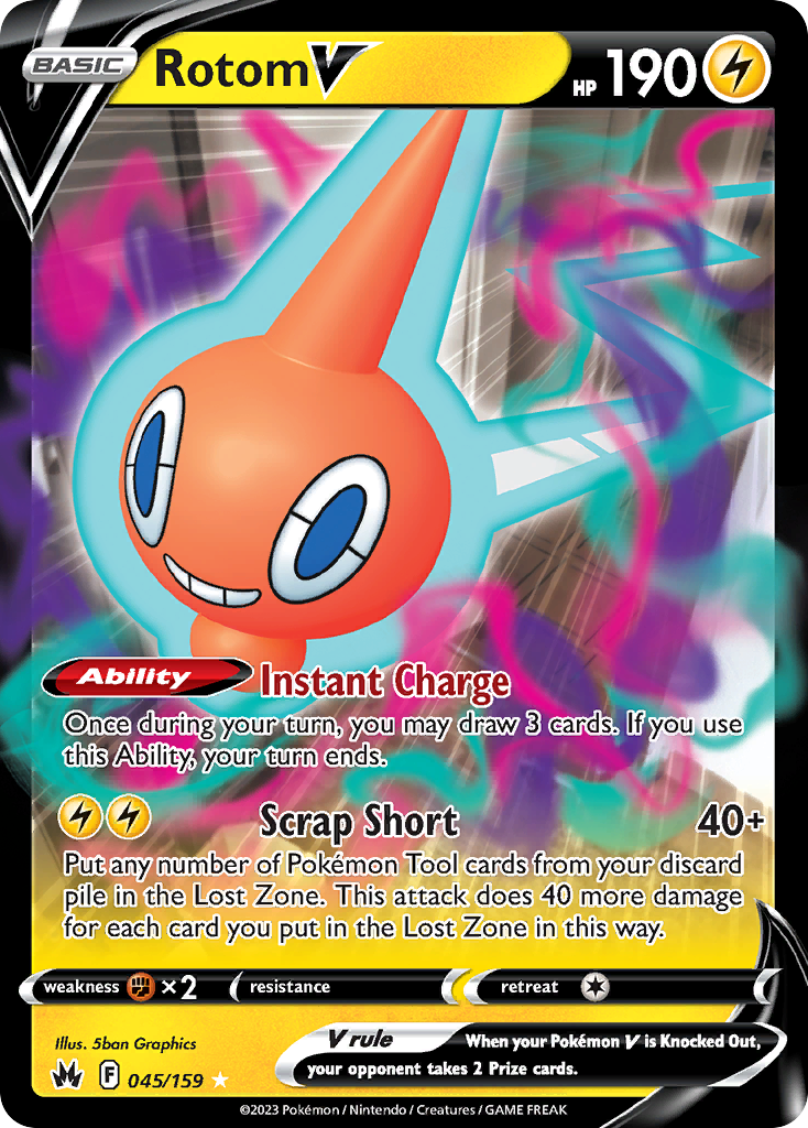 Rotom V 045 Crown Zenith Ultra Rare