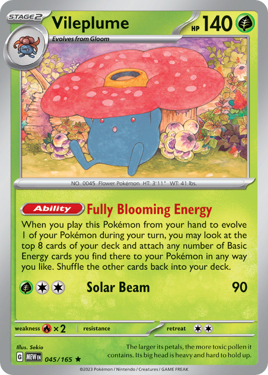 Vileplume 045 SV: Scarlet & Violet 151 Rare Lightly Played