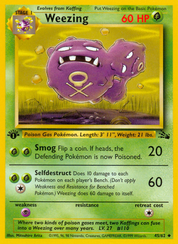 Weezing 45 Fossil Uncommon Near Mint