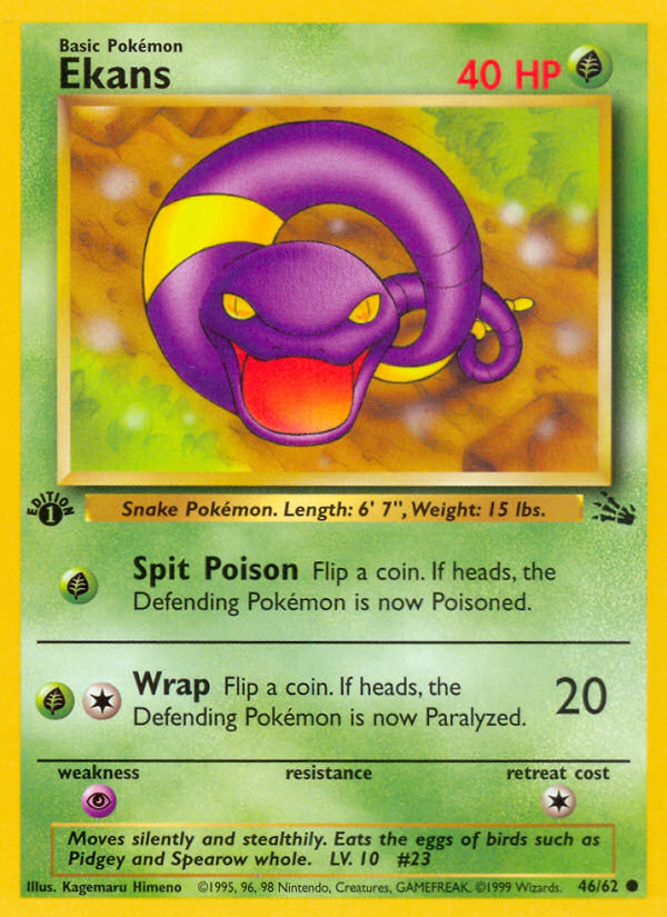 Ekans 46 Fossil Common Near Mint