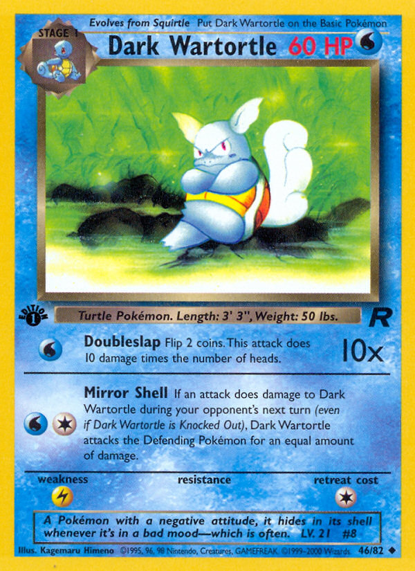 Dark Wartortle 46 Team Rocket Uncommon Near Mint
