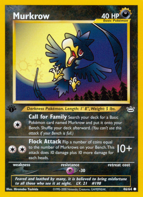Murkrow 46 Neo Revelation Common Near Mint