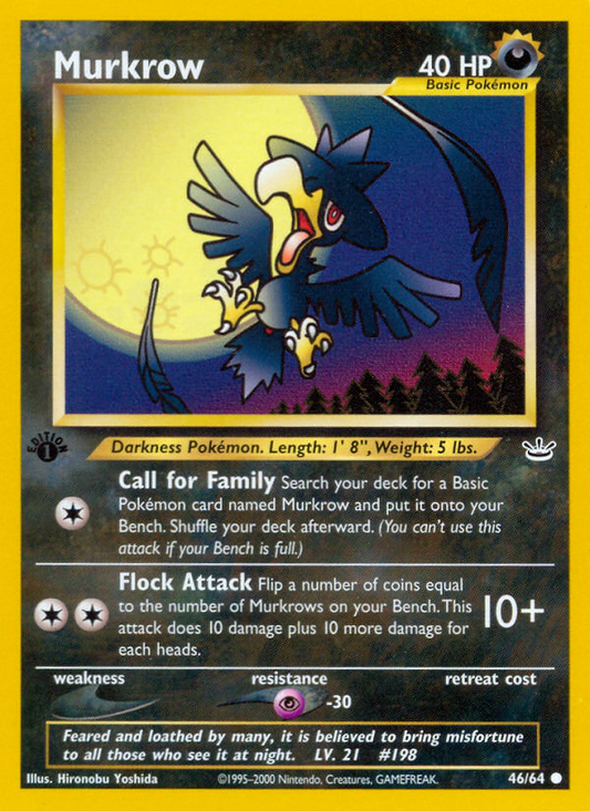Murkrow 46 Neo Revelation Common Near Mint