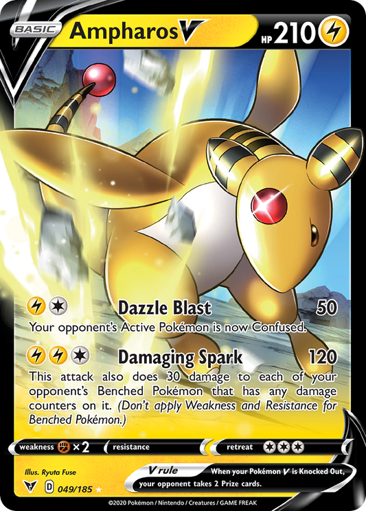 Ampharos V 049 SWSH04: Vivid Voltage Ultra Rare Lightly Played