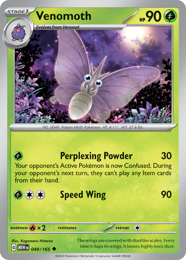 Venomoth 049 SV: Scarlet & Violet 151 Uncommon Lightly Played