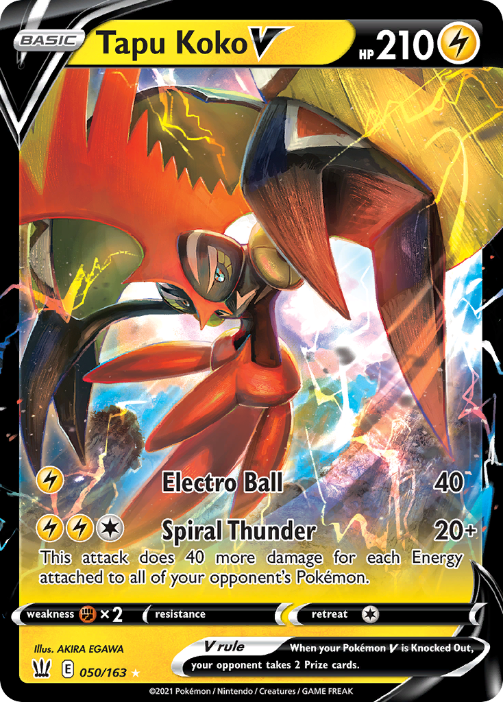 Tapu Koko V 050 SWSH05: Battle Styles Ultra Rare
