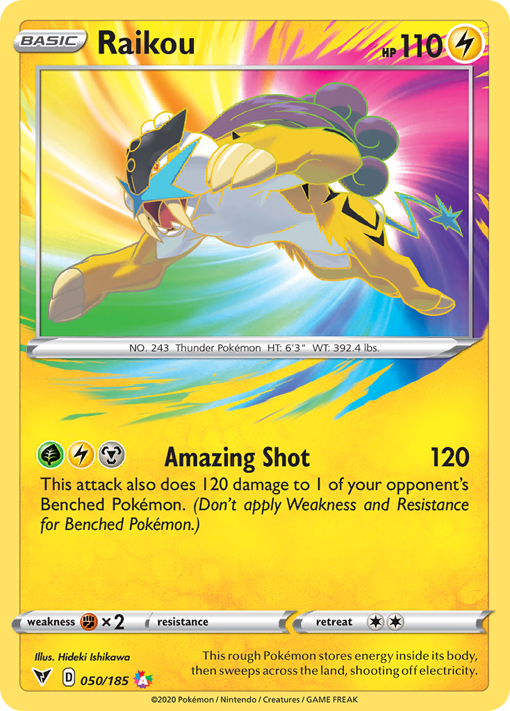 Raikou 050 SWSH04: Vivid Voltage Amazing Rare
