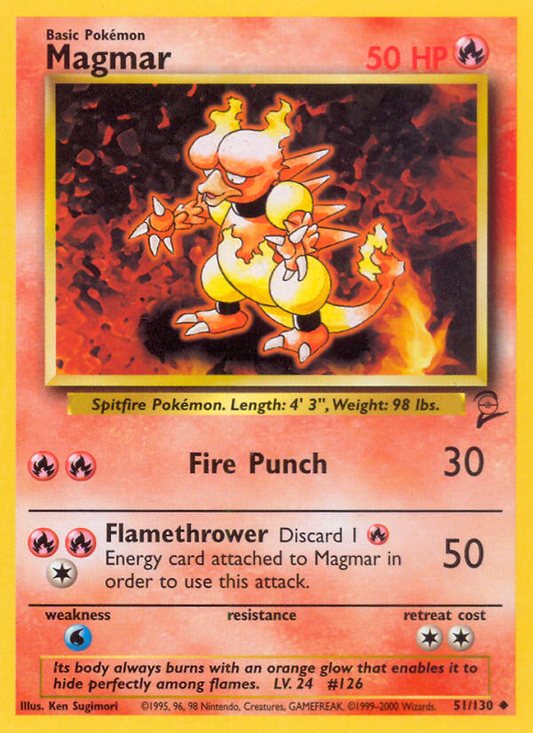 Magmar 051 Base Set 2 Uncommon Near Mint
