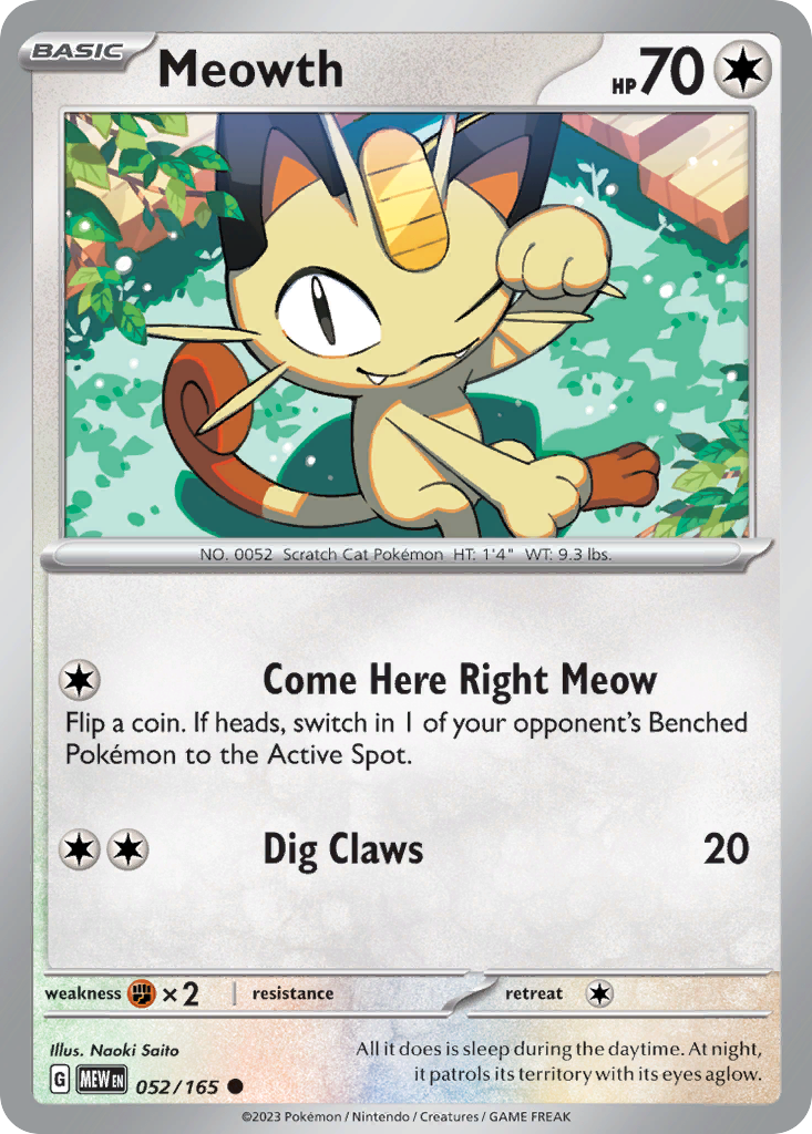 Meowth 052 SV: Scarlet & Violet 151 Common
