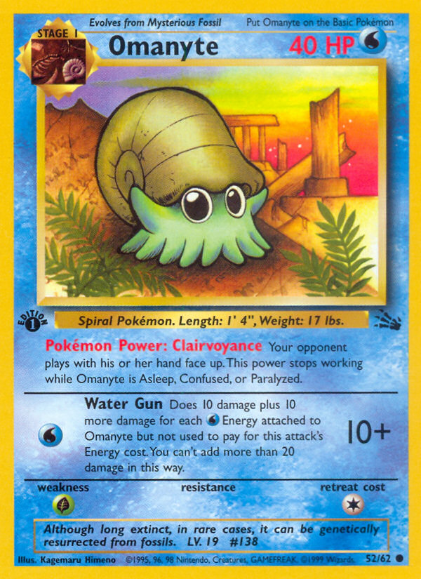 Omanyte 52 Fossil Common Lightly Played