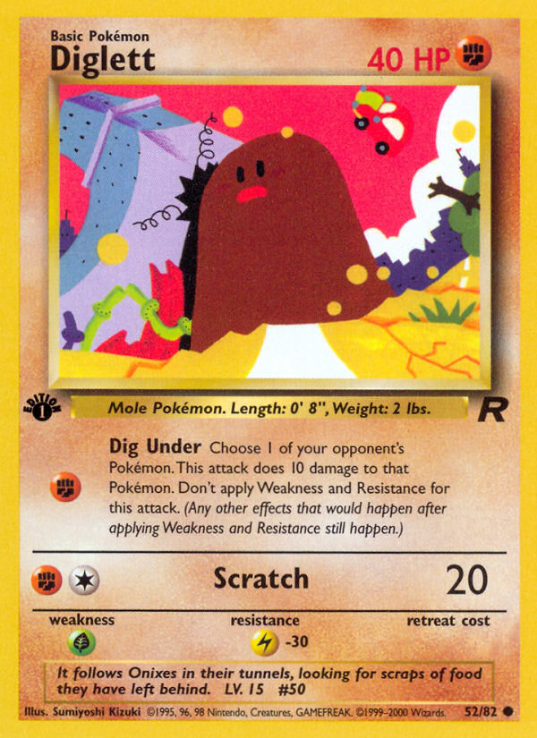 Diglett 52 Team Rocket Common Lightly Played