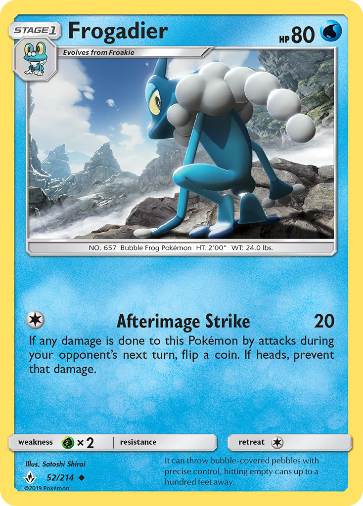 Frogadier 52 SM - Unbroken Bonds Uncommon Lightly Played