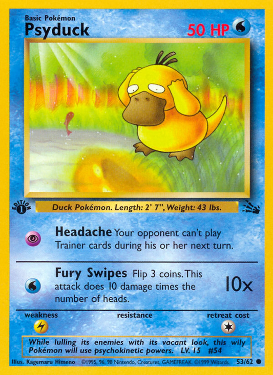 Psyduck 53 Fossil Common Near Mint