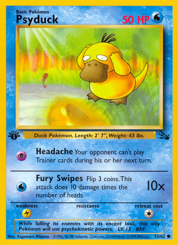Psyduck 53 Fossil Common Near Mint