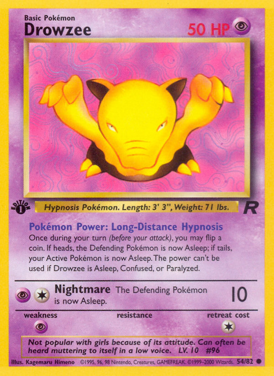 Drowzee 54 Team Rocket Common Near Mint