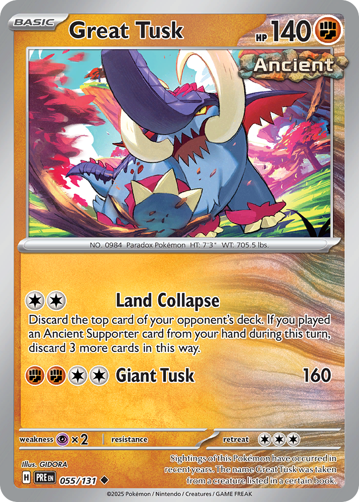 Great Tusk 055 SV: Prismatic Evolutions Uncommon