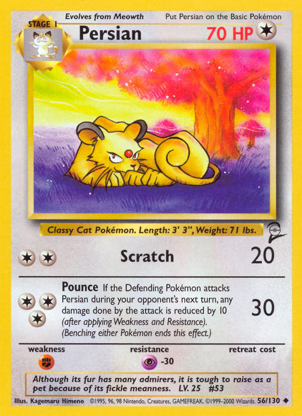 Persian 056 Base Set 2 Uncommon Lightly Played