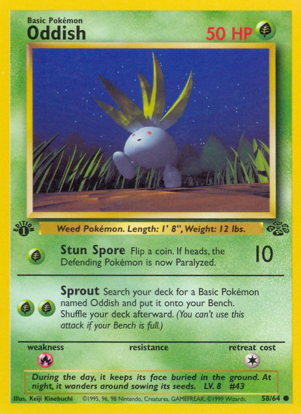 Oddish 58 Jungle Common Lightly Played