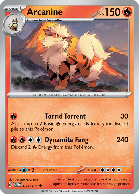 Arcanine 059 SV: Scarlet & Violet 151 Uncommon Lightly Played