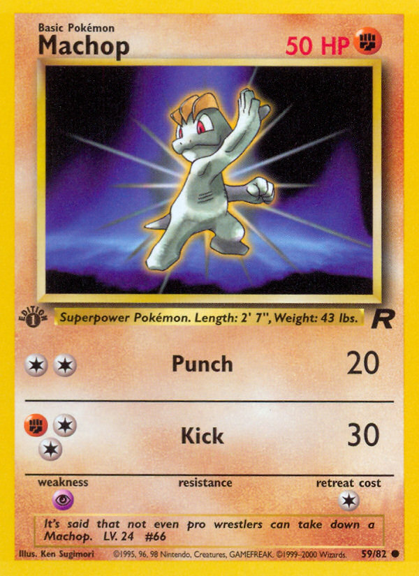 Machop 59 Team Rocket Common Lightly Played