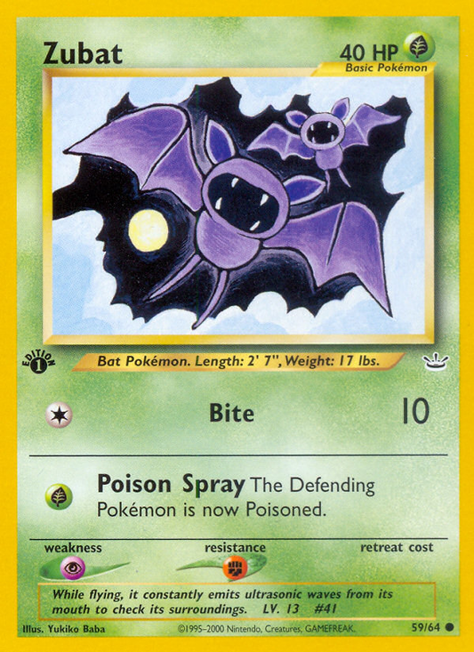 Zubat 59 Neo Revelation Common Near Mint