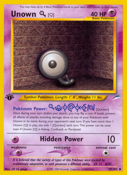 Unown 059 Neo Destiny Uncommon Near Mint