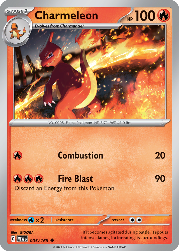 Charmeleon 005 SV: Scarlet & Violet 151 Uncommon Lightly Played